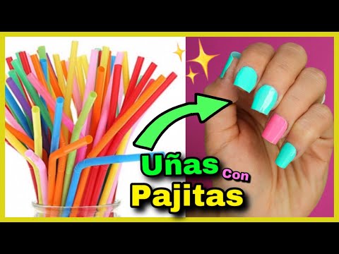 UÑAS POSTIZAS CON PAJITAS de PLÁSTICO | NatyGloss