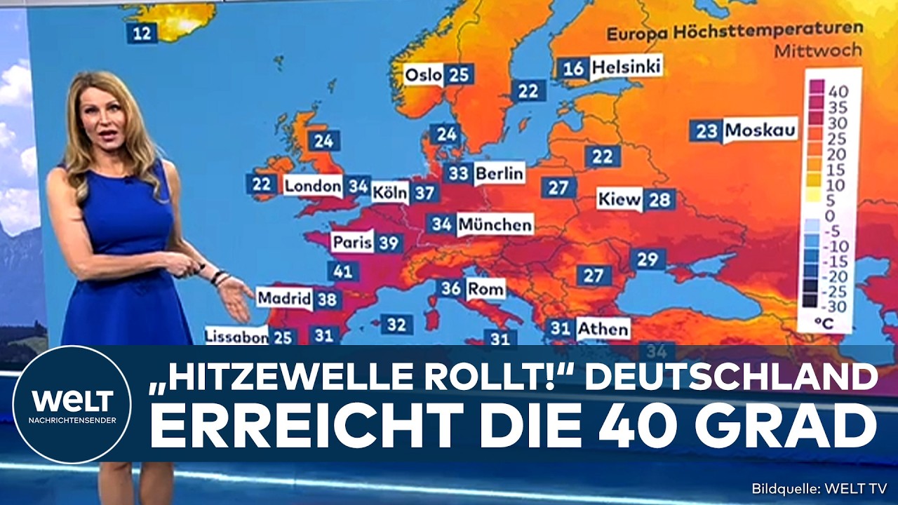 DRAMATISCHE HITZE: Deutschland rollt auf die 40 Grad zu! Hier brutzelt es am extremsten | WETTER