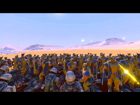 Wolverine Vs 5000 Army of Sentinels Future War - Ultimate Epic Battle Simulator UEBS