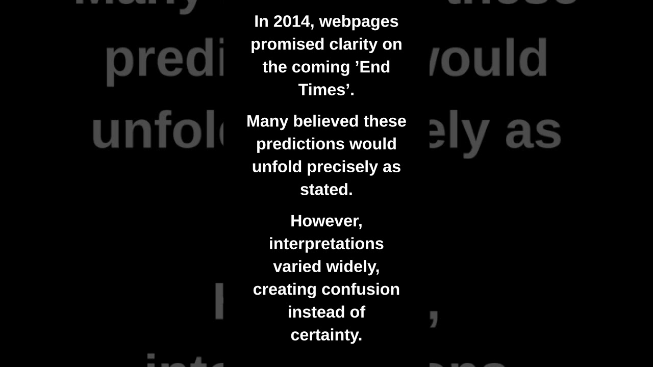 In 2014, webpages promised clarity on the coming 'End Times'.