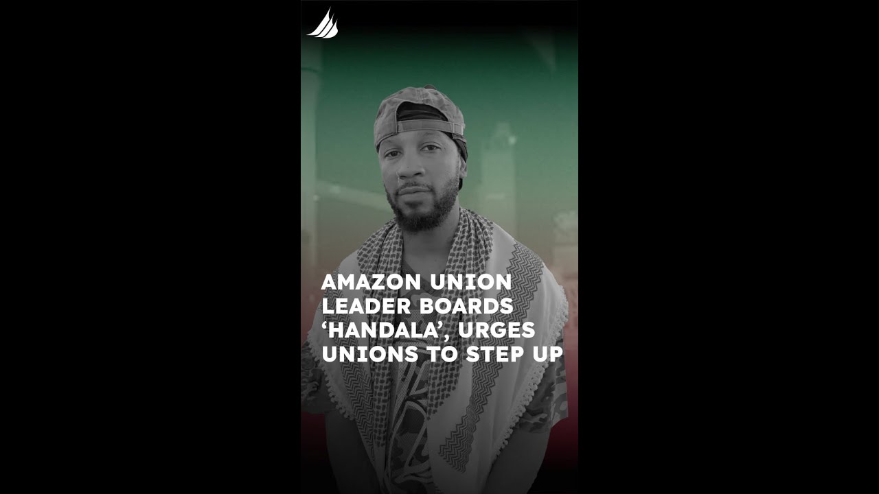 Amazon-Gewerkschaftsführer Chris Smalls an Bord der „Handala“ nach Gaza