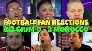 FOOTBALL FANS REACTION TO BELGIUM 0-2 MOROCCO | FANS CHANNEL