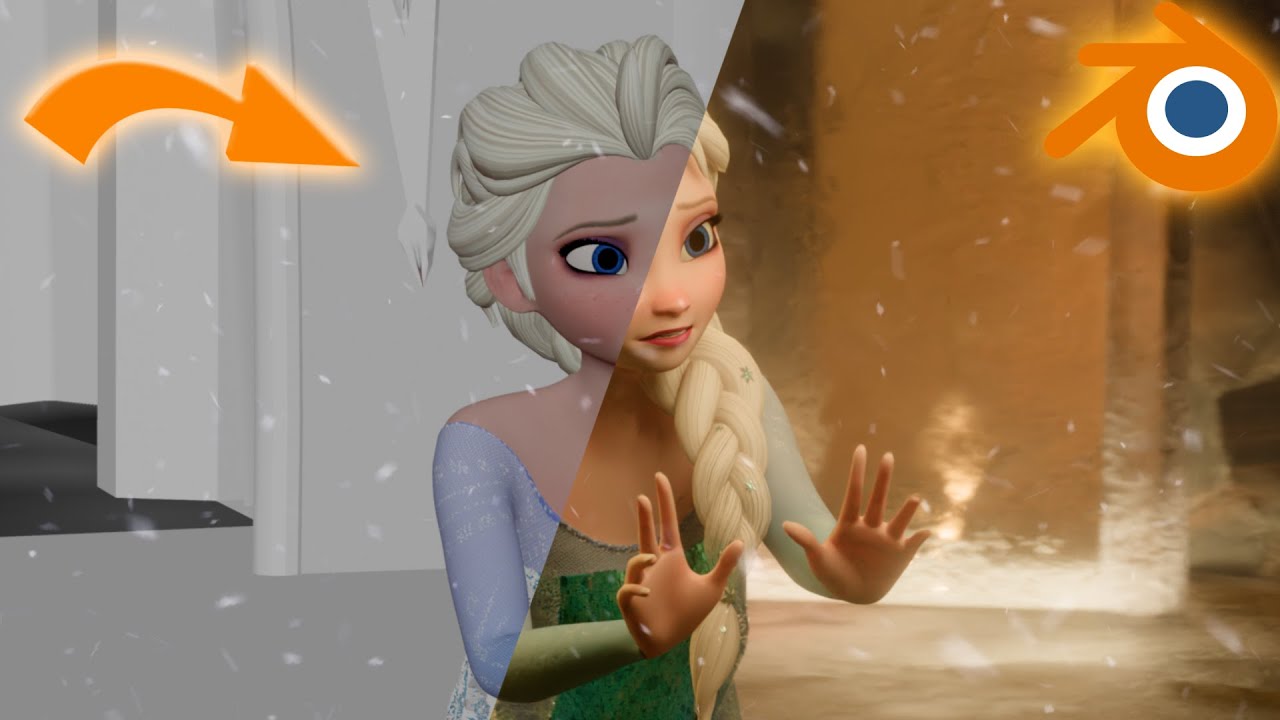 Blender | Elsa Fan Animation + Shot Progression