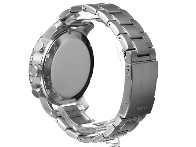 Vídeo relacionado con Fossil Reloj para hombre Nate, movimiento cronógrafo de cuarzo, caja de acero negro de 50 mm con correa de piel auténtica, JR1487
