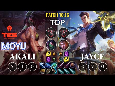 TES Moyu Akali vs Jayce Top - KR Patch 10.16