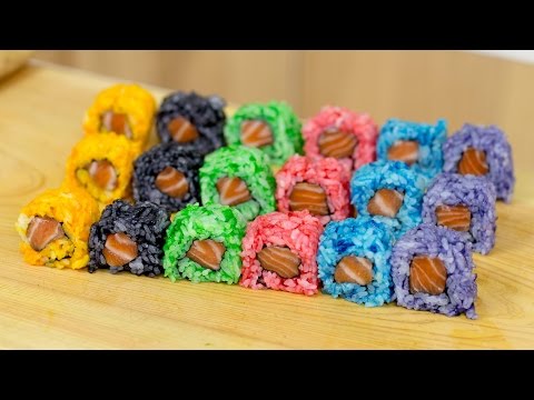 Rainbow Colored Sushi Rice - Sushi Cooking Ideas #1 Video