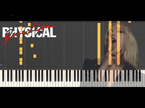 【Physical】by Dua Lipa, Piano Cover (Tutorial Video)