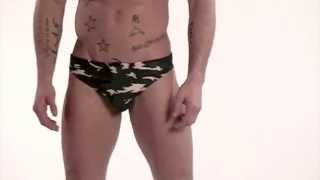 preview picture of video 'Green Camouflage Swim Brief'