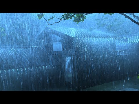 Beat Insomnia to Fall Asleep Fast with Heavy Rain & Insane Thunder Sounds on a Metal Roof at Night