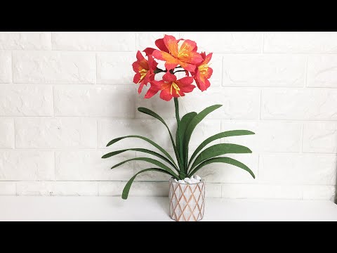 ✨ How To Make Kaffir Lily ✨💖 Clivia Miniata Paper Flowers From Crepe Paper  💖 VUNU ART