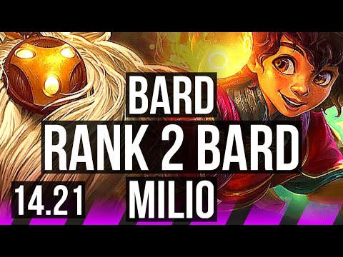 BARD & Seraphine vs MILIO & Jinx (SUP) | Rank 2 Bard, 0/1/9, 1100+ games | EUW Challenger | 14.21
