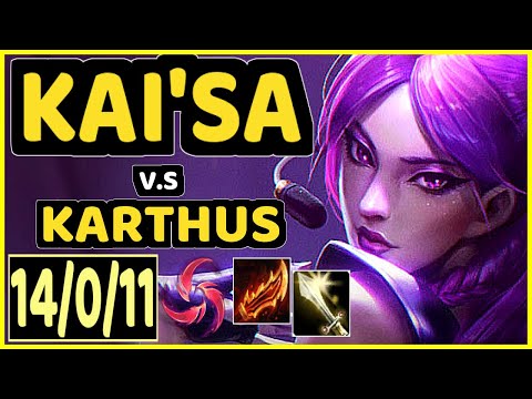 LUGER (KAI'SA) vs KARTHUS - 14/0/11 KDA BOTTOM ADC CHALLENGER GAMEPLAY - EUW