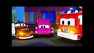 小さなピンクカーの事故 そして, 消防車とパトカーのカーパトロール|子供向けのカー＆トラックアニメ 🚓🚒
