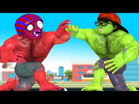 Avenger Spider Man Nick transform Nickhulk vs Red ZombieHulk - Scary Teacher 3D Hero Animation