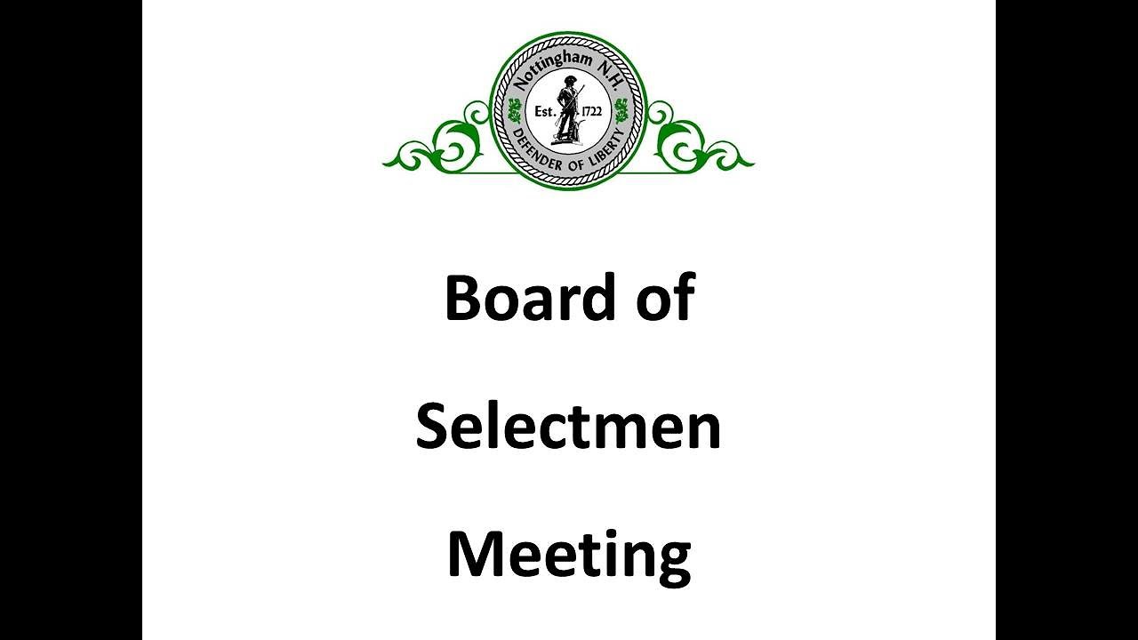 Board Of Selectmen Meeting January 25, 2021