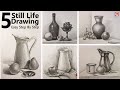 5 Still Life Drawing Ideas How To Draw Still Life Step By Step With Pencil Shading