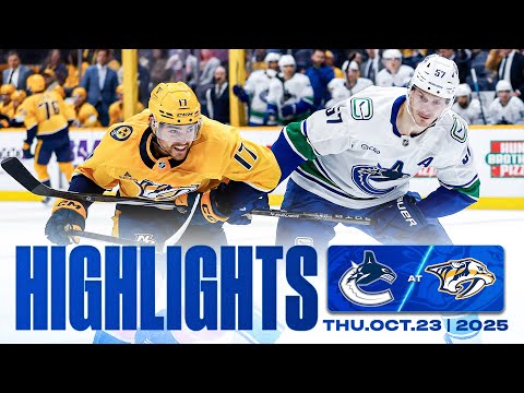 Game in 10 | Vancouver Canucks at Nashville Predators Highlights (Oct 23, 2025)