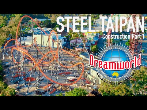 Video: DREAMWORLD STEEL TAIPAN ROLLER COASTER | DRONE 4K