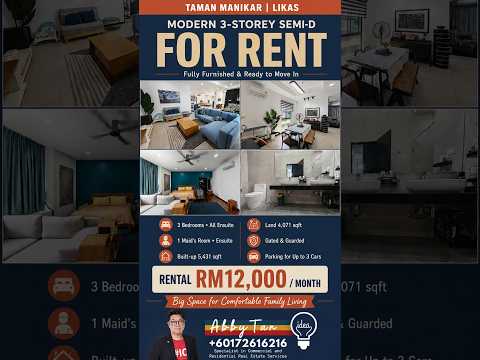 Taman Manikar 3-Storey Semi-D for Rent | Likas video