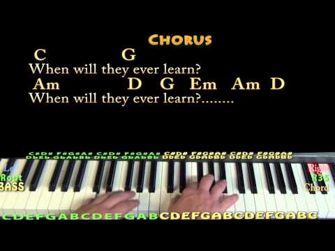 Where Have All The Flowers Gone (Pete Seeger) Easy Piano in G Cover Lesson