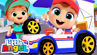 Wheels On The Truck | Little Angel Kids Songs &amp; Nursery Rhymes