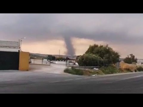 Video captures tornado hitting near Malaga in Spain
