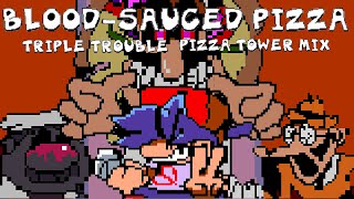 BLOOD-SAUCED PIZZA  Triple Trouble Pizza Tower mix