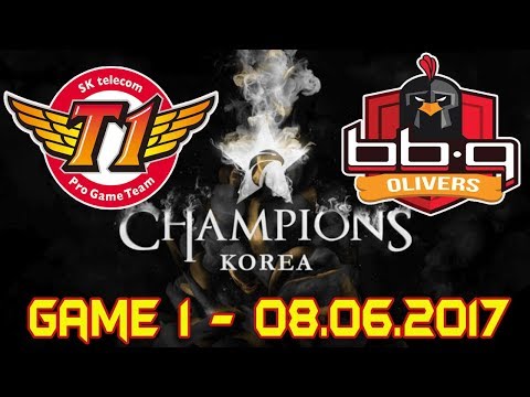 [LCK Summer 2017 W9D5] SKT vs BBQ Game 1 highlights | SK telecom T1 vs bbq OLIVERS