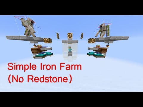 Simple 1.14.3 Iron Farm (No Redstone).  Works in 1.14.4 with small changes shown by Docm77