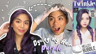 I DYED MY HAIR PURPLE using Mise En Scène Hello Bubble Foam Color