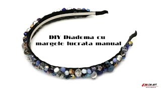  Diadema cu margele lucrata manual 