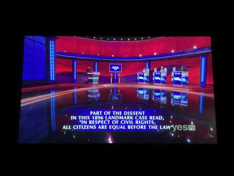 Final Jeopardy, “Supreme Court Cases” - Colin Davy Day 2 (10/23/20)