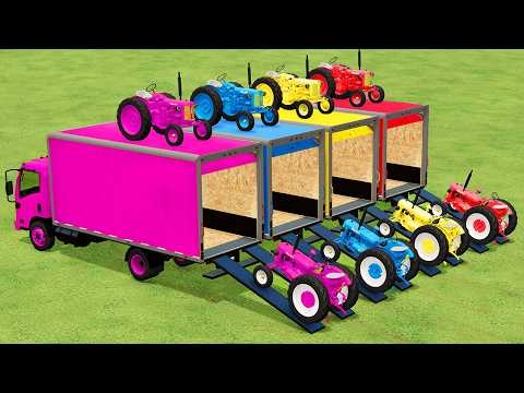LOADER OF COLORS!TRANSPORT SUPERHERO EGGS WITH RIGITRAC TRACTORS - Farming Simulator 22