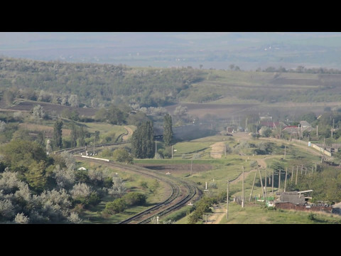 3TE10M with passenger train climbing the hill in Moldova, Kornesti - part 1