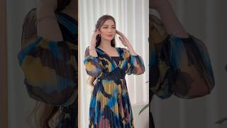 فستان سهرة مموج تل بالون الاصفر