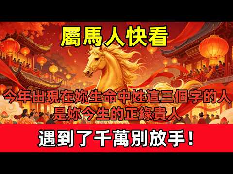 屬馬人快看！今年出現在妳生命中姓這三個字的人，是妳今生的正緣貴人，遇到了千萬別放手！#屬馬 #屬馬人 #生肖馬 #生肖運勢 #十二生肖 #生肖命理 #屬馬運勢 #貴人運 #正緣貴人 #感情運勢