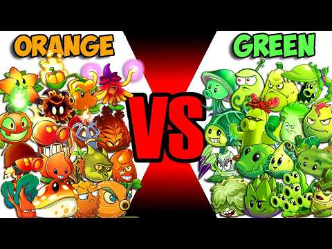 All Plants Team GREEN vs ORANGE Battlez - Who Will Win? - Pvz 2 Team Plant VS Team Plant