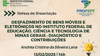 Banca de defesa de dissertação - Andréa Cristina da Silveira Lana