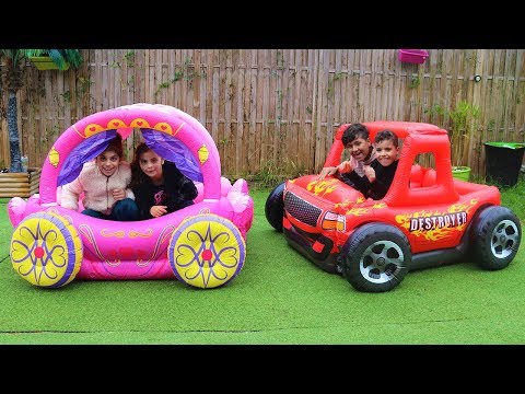 kids Pretend Play with Princess Carriage Inflatable Toy