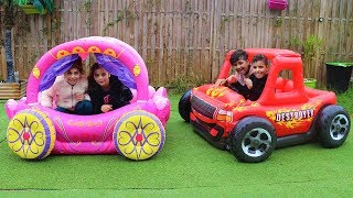 kids Pretend Play with Princess Carriage Inflatable Toy
