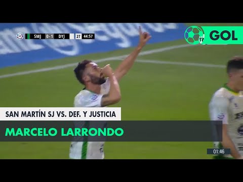 Marcelo Larrondo (0-1) San Martín SJ vs Def. y Justicia | Fecha 10 - Superliga Argentina 2018/2019