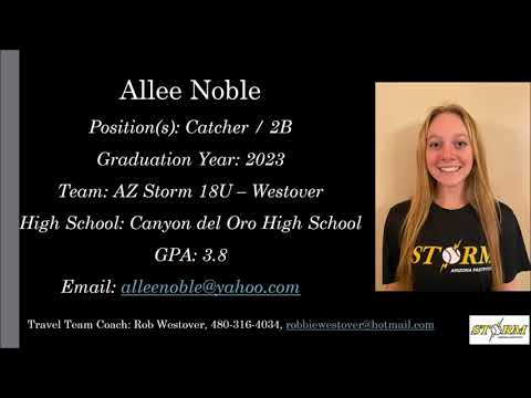 Allee Noble Softball Skills Video - 2023 Catcher 2B Slapper
