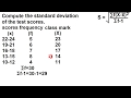 standard deviation  for grouped data