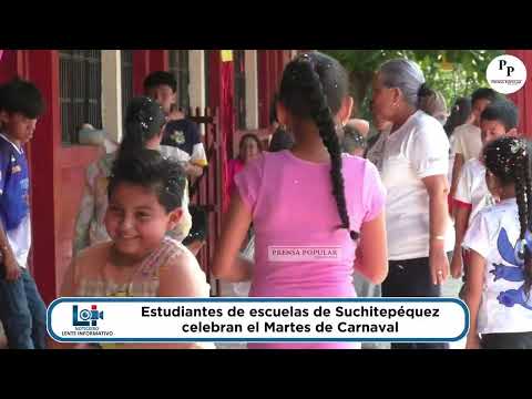 Estudiantes de Suchitepéquez celebran el Martes de Carnaval