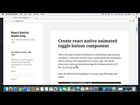 Create React Native Animated Toggle Button Component