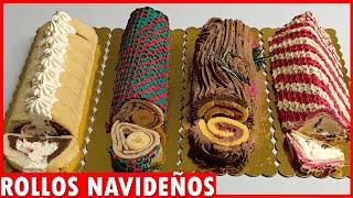 💥¡SIN HORNO! 4 Troncos NAVIDEÑOS para CENAS FAMILIARES🎄Pionono o BRAZO DE REINA