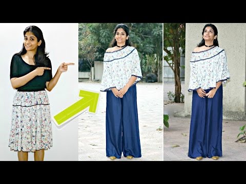 Reuse and Convert your Skirt to an Off-Shoulder Top:...