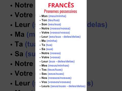 Os Pronomes Possessivos Mais Usados em Francês
