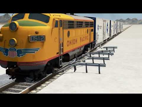 Trains vs Numerous Guardrails -  beamng drive Gameplay