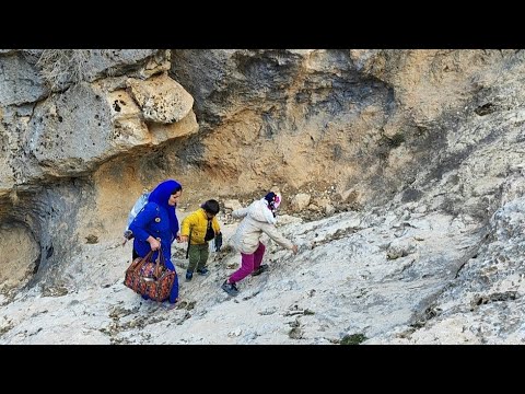 Samaneh and her children took shelter in the cave